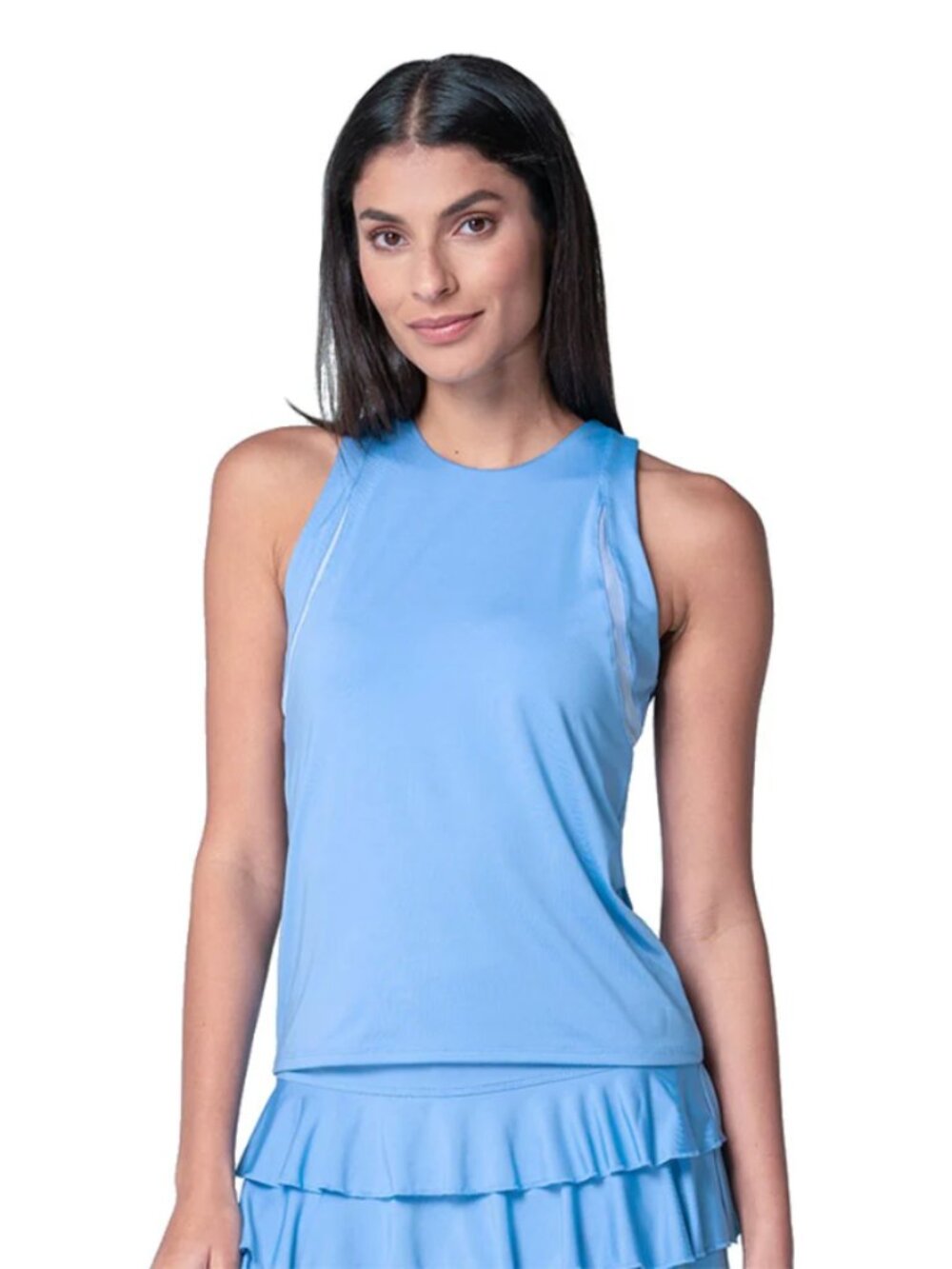 Lucky In Love High Neck Action Womens Tennis Tank with Bra